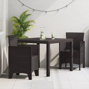 vidaXL Σετ Τραπεζαρίας Κήπου 3 pcs Καφέ 100 x 100 x 73 εκ