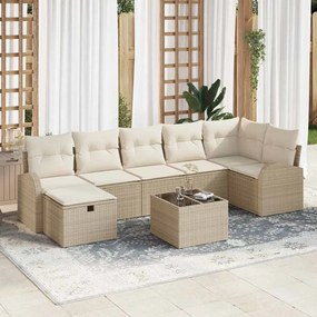 vidaXL Σετ Καναπέ Κήπου 8 pcs μπεζ και κρεμ 289 x 124 x 85 εκ.