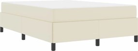 vidaXL Σκελετός Κρεβατιού με στρώμα Κρεμ 160 x 200 cm ύφασμα