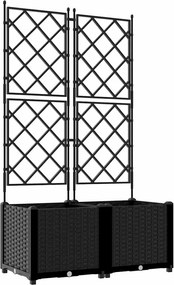 vidaXL Γλάστρα Κήπου 2 τμχ. Μαύρο 80 x 40 x 143 εκ. PP