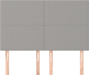 vidaXL Κεφαλάρι Ανοιχτό Γκρι 144x5x118/128 εκ. Ύφασμα