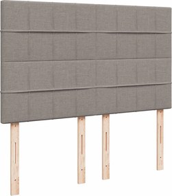 vidaXL Κρεβάτι Boxspring με Στρώμα Taupe 140x200 εκ. Υφασμάτινο