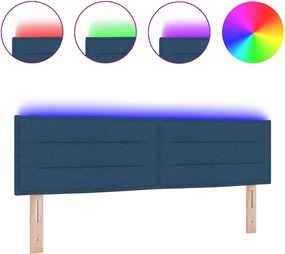vidaXL LED κεφαλάρι με φώτα λωρίδας LED Μπλε 160 cm Πολυεστέρας