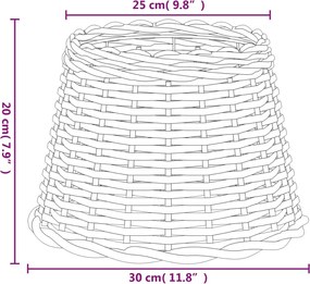 vidaXL Καπέλο Φωτιστικού Λευκό Ø30x20 εκ. από Wicker