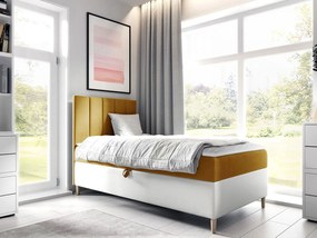 Επενδυμένο κρεβάτι Junior Maja I-Portokali-Aristera-90 x 200