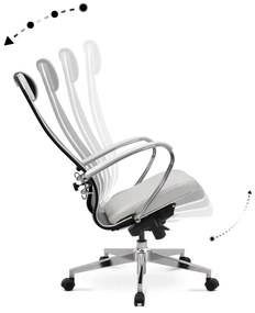 Καρέκλα γραφείου εργονομική Samurai-1 Megapap με ύφασμα Mesh σε λευκό 70x71x123/138εκ.