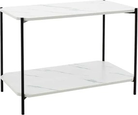 Βοηθητικό τραπέζι Mara MDF λευκό μαρμάρου-μαύρο 80x40x55cm