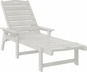 vidaXL Ξαπλώστρα Λευκό 195,5 x 53 x 98,5 εκ HDPE