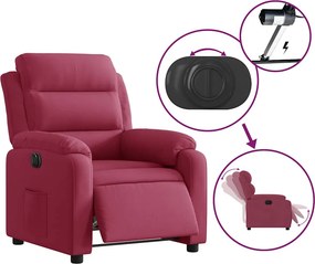 vidaXL Πολυθρόνα Ανακλινόμενη Ηλεκτρική Μπορντό Βελούδινη