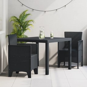 vidaXL Σετ εξωτερικής διατροφής 3 pcs Ανθρακί 100 x 100 x 73 εκ