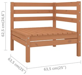 vidaXL Καναπέδες Κήπου Γωνιακοί 2 τεμ. Καφέ Μελί από Μασίφ Ξύλο Πεύκου