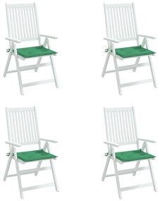 Μαξιλάρια Καρέκλας Κήπου 4 τεμ. Πράσινα 40x40x3 εκ. Υφασμάτινα - Πράσινο