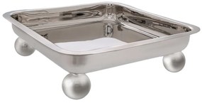 Δίσκος Με Πόδια 86771 28x28x7cm Silver Μέταλλο