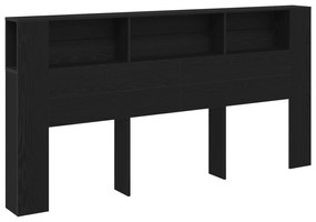 vidaXL Κεφαλάρι Ντουλάπα Μαύρη Δρυς 200x18,5x104,5 εκ.