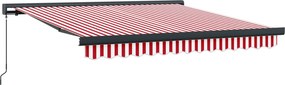 vidaXL Αναδιπλούμενη τέντα Κόκκινο και Λευκό 350 x 250 εκ