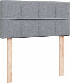 vidaXL Κρεβάτι Boxspring με Στρώμα Ανοιχτό Γκρι 90x190 εκ. Υφασμάτινο