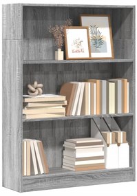 vidaXL Βιβλιοθήκη Γκρι Sonoma 80x24x109 εκ. από Επεξεργ. Ξύλο