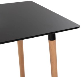 Σετ τραπεζαρίας VEGAS C21185 5τμχ MDF TOP Μαύρο &amp; Καρέκλες Μαύρο - Φυσικό Οξιάς 120x60x74 εκ.