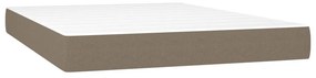 vidaXL Κρεβάτι Boxspring με Στρώμα &amp; LED Taupe 140x190 εκ. Υφασμάτινο