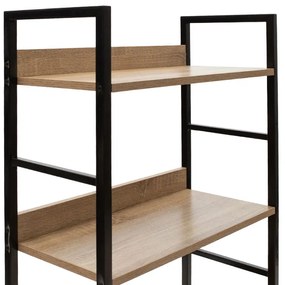 Βιβλιοθήκη- Ραφιέρα Ramon pakoworld φυσικό-μαύρο 60x28x125,5εκ