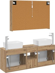 vidaXL Σετ Ντουλαπιών Μπάνιου 4 τμχ. Artisan Δρυς Επεξεργασμένο Ξύλο