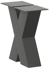 vidaXL Πόδια Τραπεζιού Σαλονιού σε Σχήμα Χ, 2 τεμ. Ανθρακί 30x(30-31) εκ. Ατσάλι