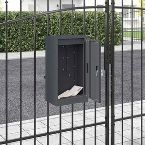 vidaXL γραμματοκιβώτιο Ανθρακί 30 x 23 x 55 εκ. Ατσάλι