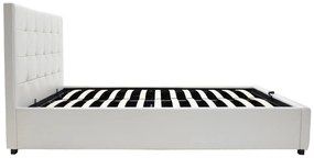 Κρεβάτι Roi διπλό 160x200 PU λευκό ματ + αποθηκευτικό χώρο 172x218x109 εκ.