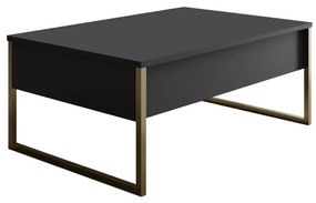 Τραπεζάκι σαλονιού Luxe Megapap χρώμα ανθρακί - χρυσό 90x60x40εκ.-GP052-0128,2
