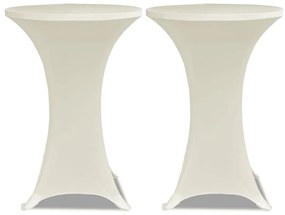 vidaXL Κάλυμμα Τραπεζιού Stretch 4 τεμ. Κρεμ Ø 60 εκ.