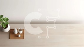 Intra Συλλεκτικό Ξύλινο Παζλ Plywood  4mm - Λευκό βάζο με φυτό σε ξύλινο τραπέζι Σε Ξύλινο Κουτί - Διαστάσεις Puzzle: 10x10 cm – 25 κομμάτια