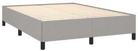 Κρεβάτι Boxspring με Στρώμα Ανοιχτό Γκρι 140x190 εκ. Υφασμάτινο - Γκρι