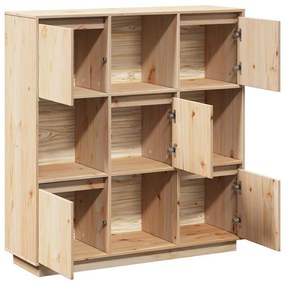 vidaXL Ντουλάπι Ψηλό 110,5 x 35 x 117 εκ. από Μασίφ Ξύλο Πεύκου