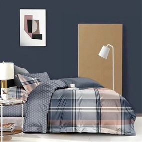 Κουβερλί Έμμα (Σετ 3τμχ) Grey Viopros Queen Size 220x240cm 100% Cotton Satin