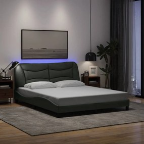 vidaXL Σκελετός Κρεβατιού με LED Χωρίς Στρώμα Σκ. Γκρι 160x200 εκ.