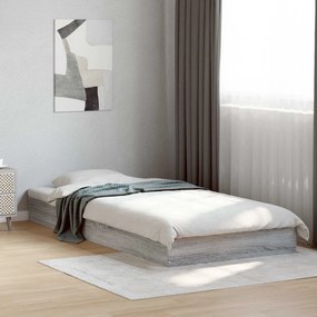vidaXL Κρεβάτι δαπέδου Γκρι Sonoma 80 x 200 cm Επεξεργασμένο Ξύλο