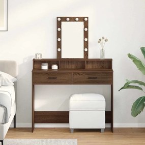 vidaXL Τραπέζι με LED Φώτα Καφέ Δρυς 100x41x140 εκ