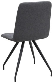 Καρέκλα τραπεζαρίας Bianca Megapap γκρι ύφασμα - μεταλλικό μαύρο πόδι 43x56x84εκ.