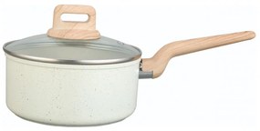 Κατσαρόλα με καπάκι Voltz Nice OV54421E18, 18x8.5 cm, 2.1 l, Μαρμάρινο φινίρισμα, Επαγωγή, Κρέμα μελανζέ