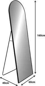 Καθρέπτης Lorens I pakoworld μαύρο αλουμίνιο 60x40x160εκ