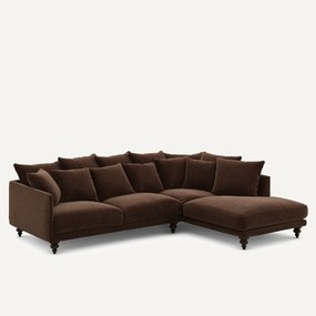 Γωνιακός καναπές από βελούδινο chenille, Lazare