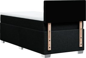 vidaXL Κρεβάτι Boxspring με Στρώμα Μαύρο 80 x 200 εκ. Υφασμάτινο
