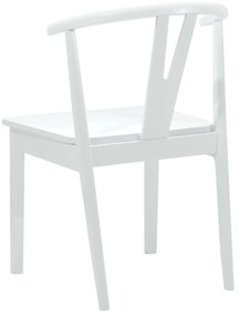 vidaXL Καρέκλα τραπεζαρίας 2 pcs Λευκό και Λευκό Στερεό Ξύλο Ραβέντι