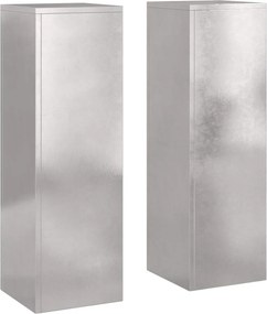 vidaXL Βάση φυτών 2 pcs Ασημί 24 x 24 x 75 εκ. Ανοξείδωτο ατσάλι