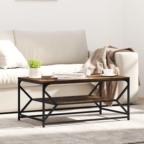 vidaXL Τραπεζάκι Καφέ με Ράφι Καπνιστής Δρυς 90x50x40 εκ. Μοριοσανίδα