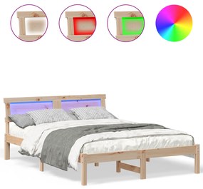 vidaXL Σκελετός Κρεβατιού Καφέ 140 x 190 cm Ξύλο πεύκου