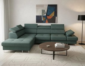 Γωνιακός καναπές Gelito-Prasino Skouro-Αριστερή