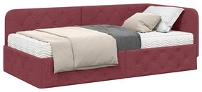 vidaXL Κρεβάτι Γωνίας Κόκκινο 90 x 200 cm ύφασμα