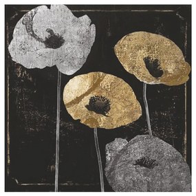 Canvas Golden Flowers  45x45x3 cm.