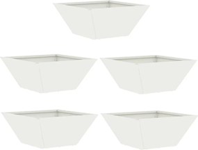 vidaXL Γλάστρα Κήπου 5 pcs Λευκό 35 x 35 x 15 εκ.